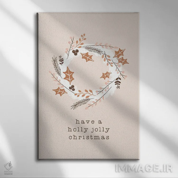 تابلو مینیمال کریسمسی شاد و پرهیاهو داشته باشید اثر اورارا استودیو - نمای روبهرو روی دیوار