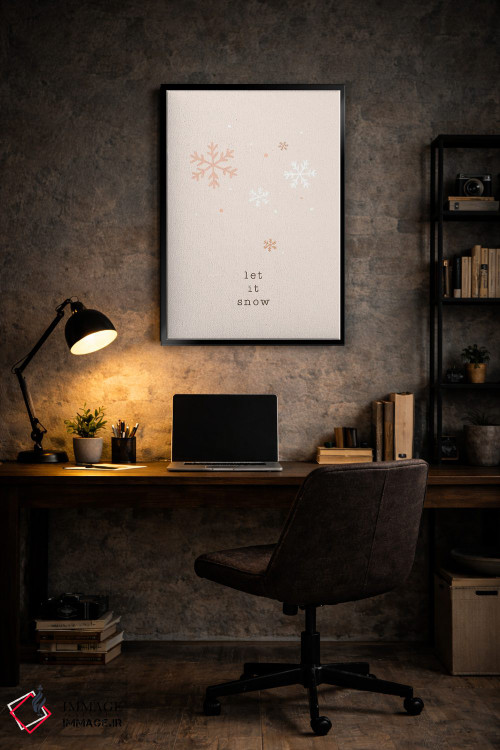 تابلو مینیمال بگذار برف ببارد اثر اورارا استودیو - D6B