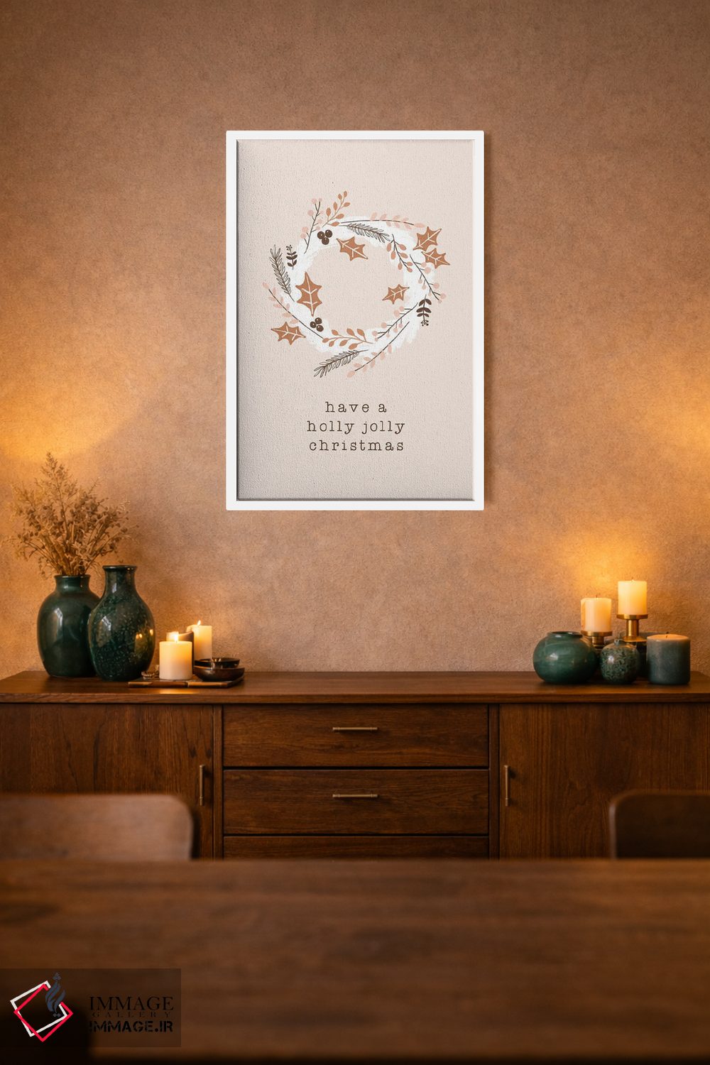 تابلو مینیمال کریسمسی شاد و پرهیاهو داشته باشید اثر اورارا استودیو - D1W