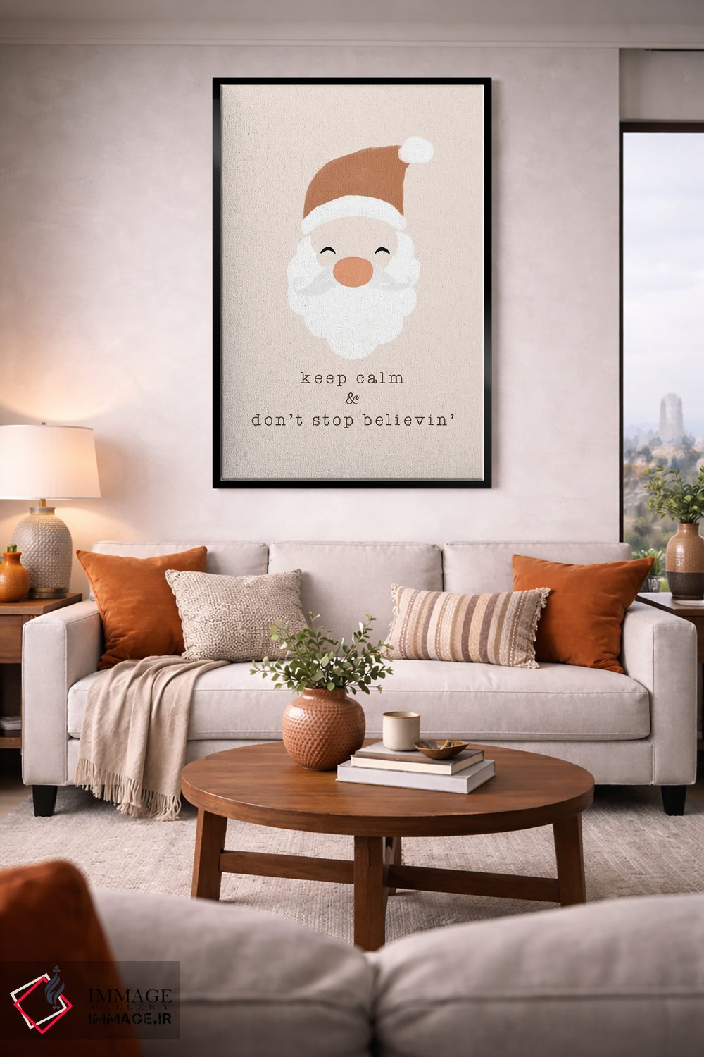 تابلو مینیمال آرام باش و ایمان را از دست نده اثر اورارا استودیو - D4B