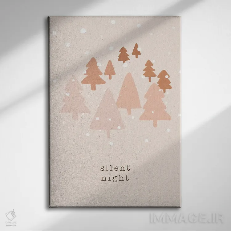 تابلو مینیمال شب ساکت اثر اورارا استودیو - نمای روبهرو روی دیوار