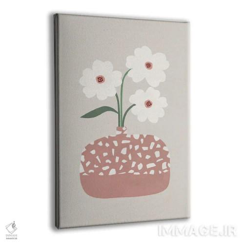 تابلو مینیمال تراتزو و گل ها اثر اورارا استودیو - نمای پرسپکتیو محصول