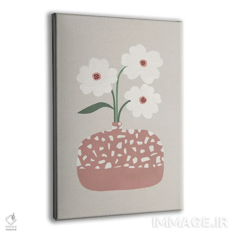 تابلو مینیمال تراتزو و گل ها اثر اورارا استودیو - نمای پرسپکتیو محصول