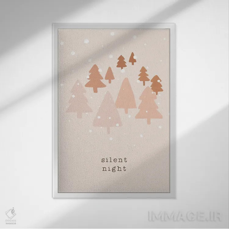 تابلو مینیمال شب ساکت اثر اورارا استودیو - نمای قابدار سفید