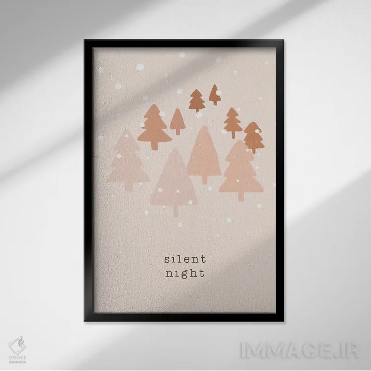 تابلو مینیمال شب ساکت اثر اورارا استودیو - نمای قابدار مشکی