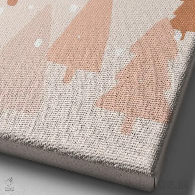 تابلو مینیمال جنگل زمستانی اثر اورارا استودیو - نمای نزدیک بافت بوم