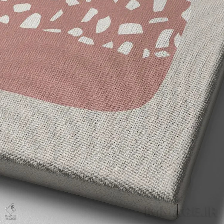 تابلو مینیمال تراتزو و گل ها اثر اورارا استودیو - نمای نزدیک بافت بوم