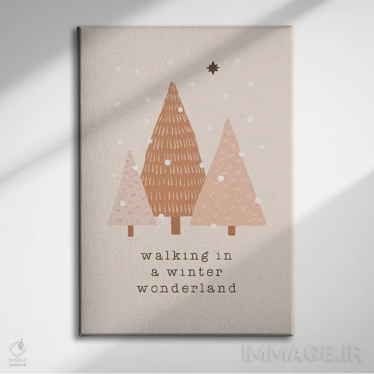 تابلو مینیمال پیاده روی در سرزمین عجایب زمستانی اثر اورارا استودیو - نمای روبهرو روی دیوار