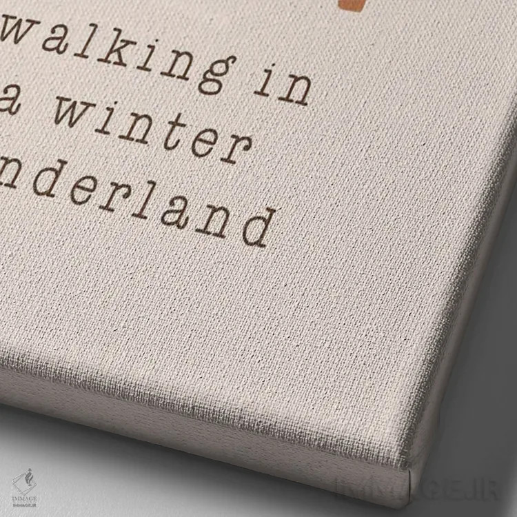 تابلو مینیمال پیاده روی در سرزمین عجایب زمستانی اثر اورارا استودیو - نمای نزدیک بافت بوم