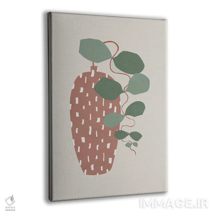تابلو مینیمال تراتزو و برگ ها اثر اورارا استودیو - نمای پرسپکتیو محصول