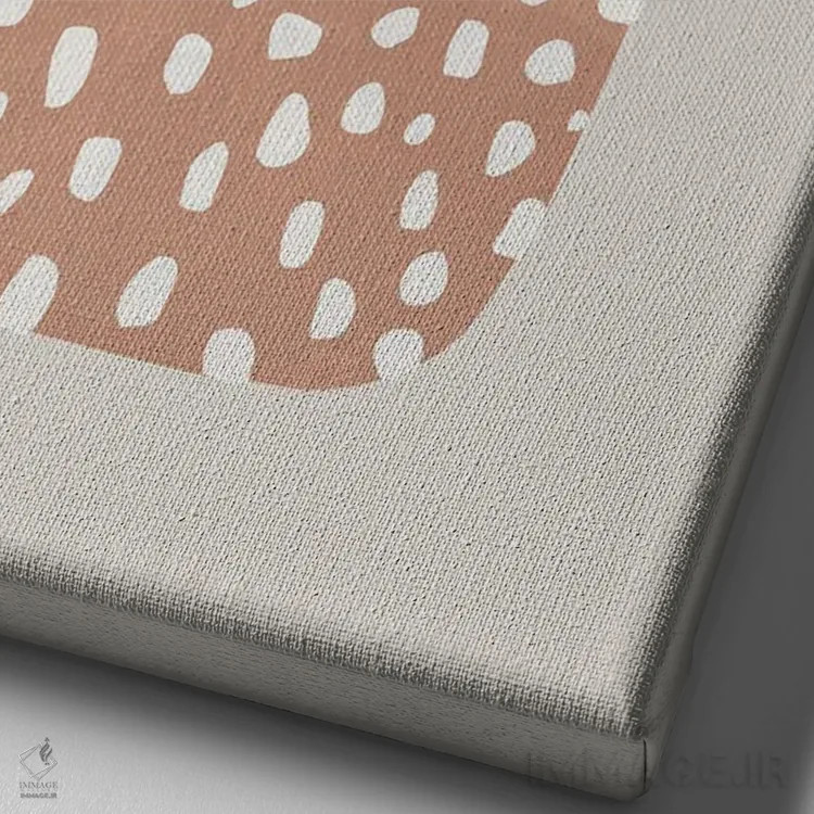 تابلو مینیمال تراتزو و گیاه قلبی اثر اورارا استودیو - نمای نزدیک بافت بوم