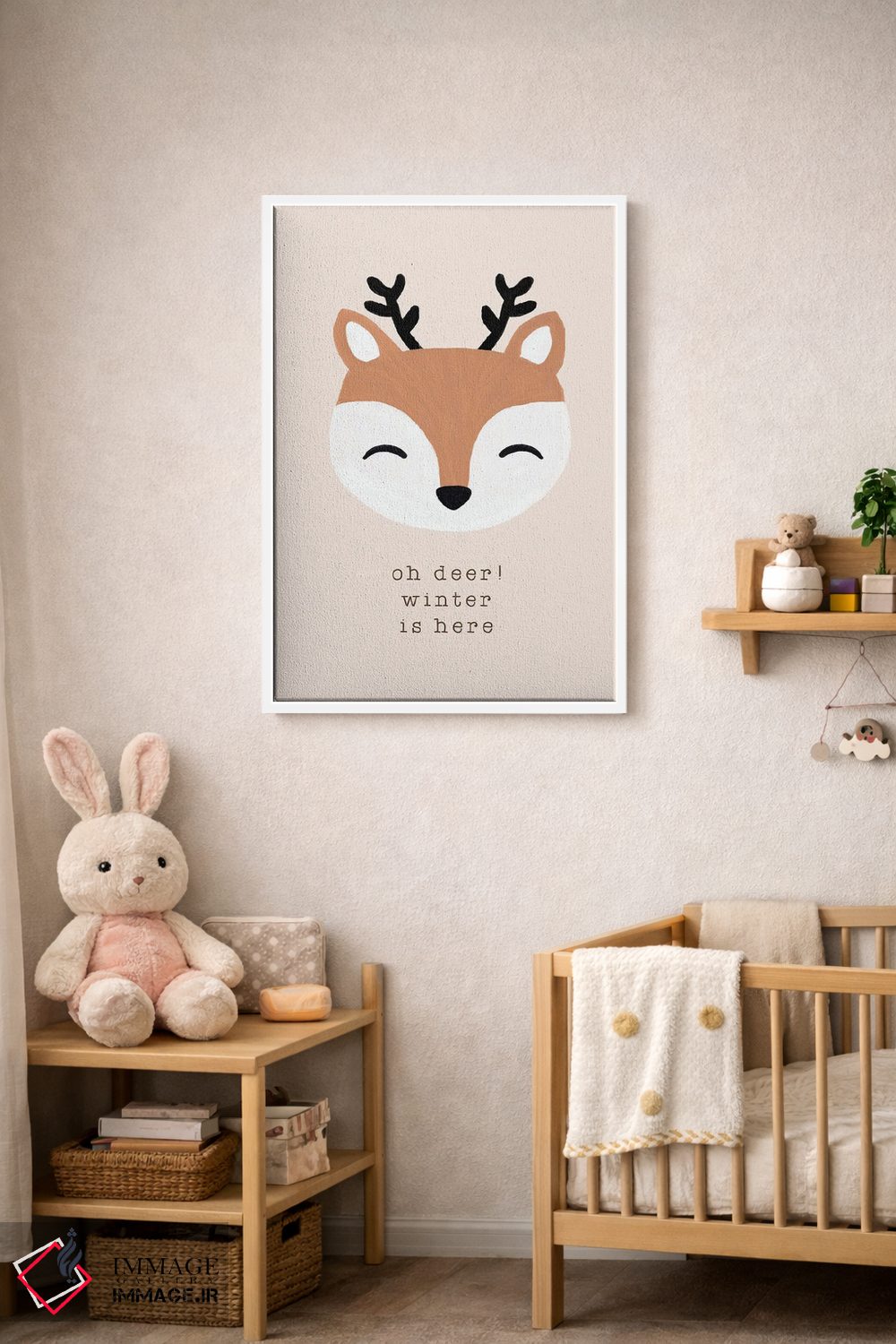 تابلو مینیمال ای آهو، زمستان آمده است اثر اورارا استودیو - D2W