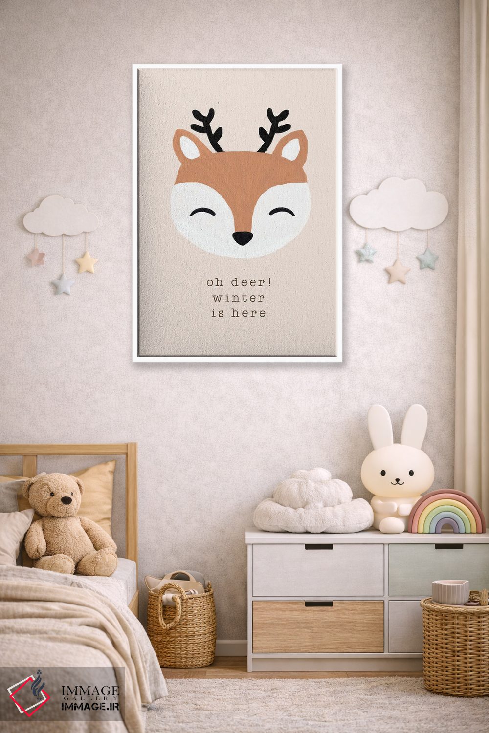 تابلو مینیمال ای آهو، زمستان آمده است اثر اورارا استودیو - D3W