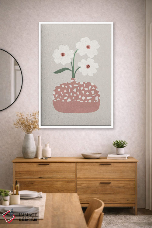 تابلو مینیمال تراتزو و گل ها اثر اورارا استودیو - D2W