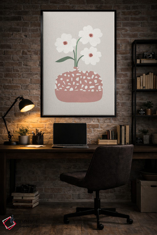 تابلو مینیمال تراتزو و گل ها اثر اورارا استودیو - D6B