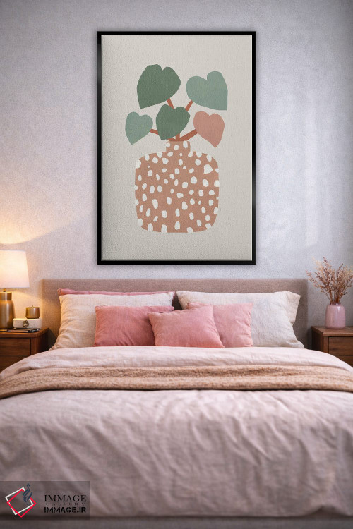 تابلو مینیمال تراتزو و گیاه قلبی اثر اورارا استودیو - D3B