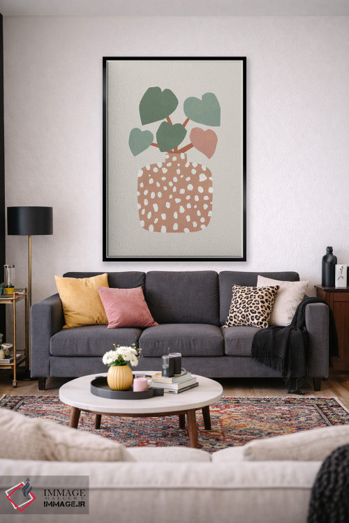 تابلو مینیمال تراتزو و گیاه قلبی اثر اورارا استودیو - D2B