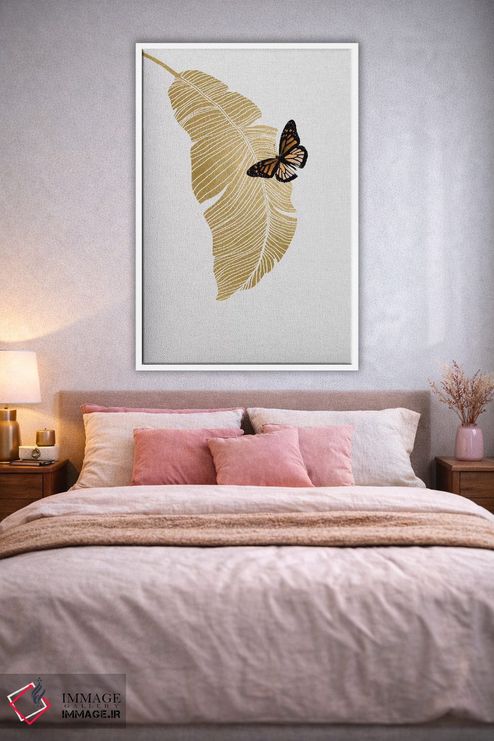 تابلو مدرن پروانه و نخل اثر اورارا استودیو - D1W