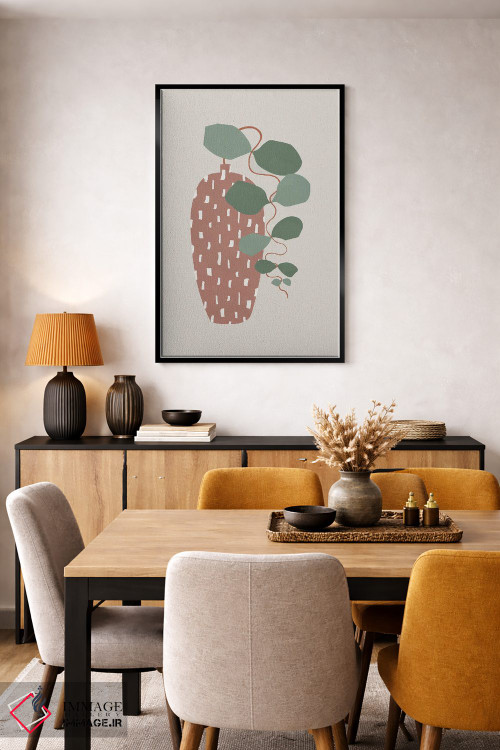 تابلو مینیمال تراتزو و برگ ها اثر اورارا استودیو - D5B