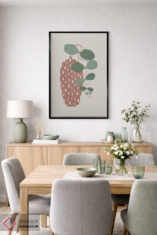 تابلو مینیمال تراتزو و برگ ها اثر اورارا استودیو - D6B