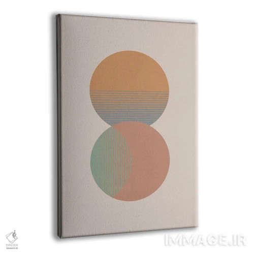 تابلو مینیمال دایره خورشید و ماه رنگی اثر اورارا استودیو - نمای پرسپکتیو محصول