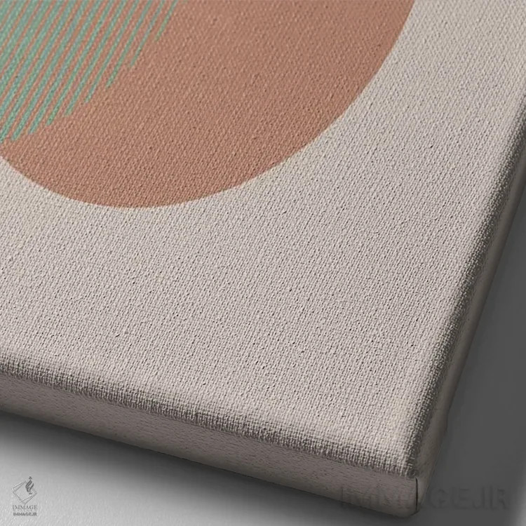 تابلو مینیمال دایره خورشید و ماه رنگی اثر اورارا استودیو - نمای نزدیک بافت بوم