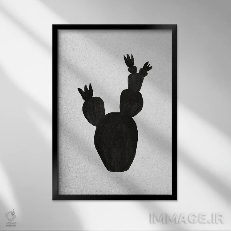 تابلو مینیمال گیاه شناسی ۴ اثر اورارا استودیو - نمای قابدار مشکی
