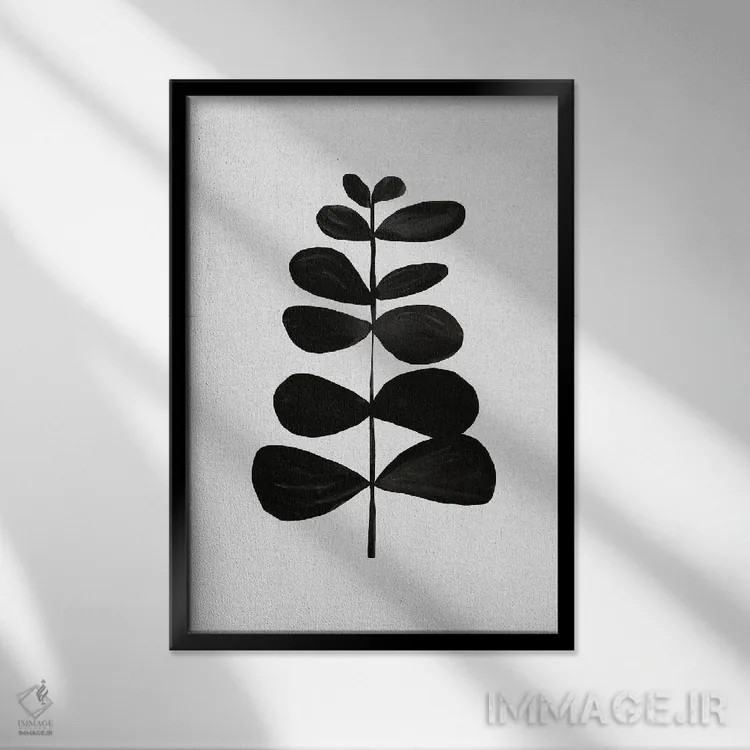 تابلو مینیمال گیاه شناسی ۲ اثر اورارا استودیو - نمای قابدار مشکی