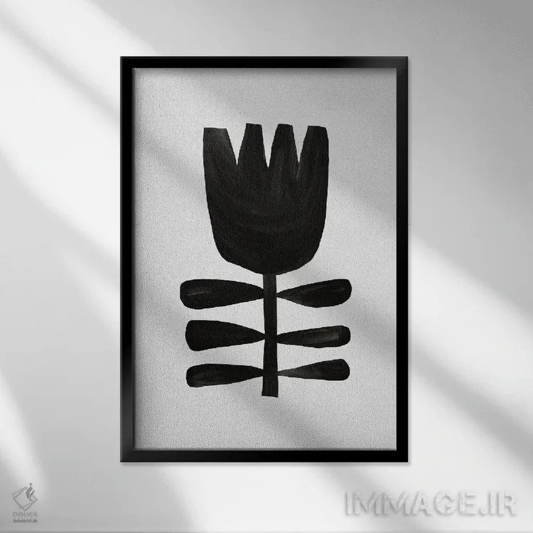 تابلو مینیمال گیاه شناسی ۳ اثر اورارا استودیو - نمای قابدار مشکی