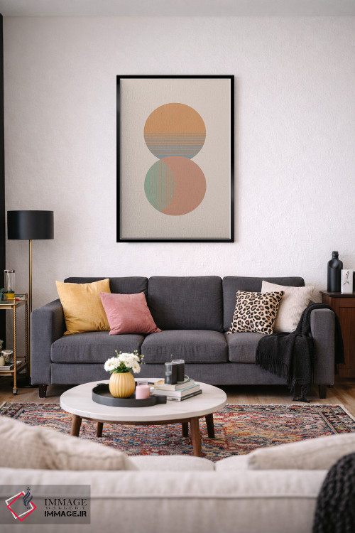 تابلو مینیمال دایره خورشید و ماه رنگی اثر اورارا استودیو - D3B