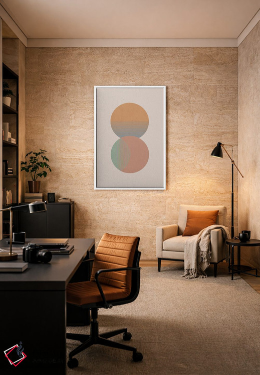 تابلو مینیمال دایره خورشید و ماه رنگی اثر اورارا استودیو - D6W