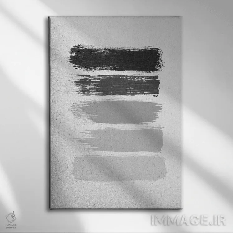 تابلو مینیمال خطوط سیاه و سفید اثر اورارا استودیو - نمای روبهرو روی دیوار