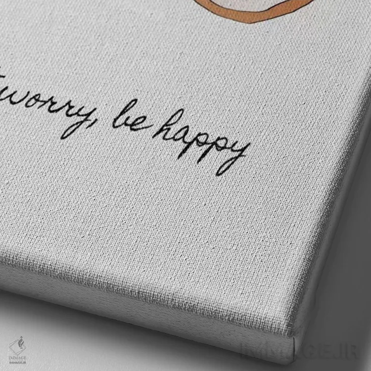 تابلو مینیمال نگران نباش اثر اورارا استودیو - نمای نزدیک بافت بوم