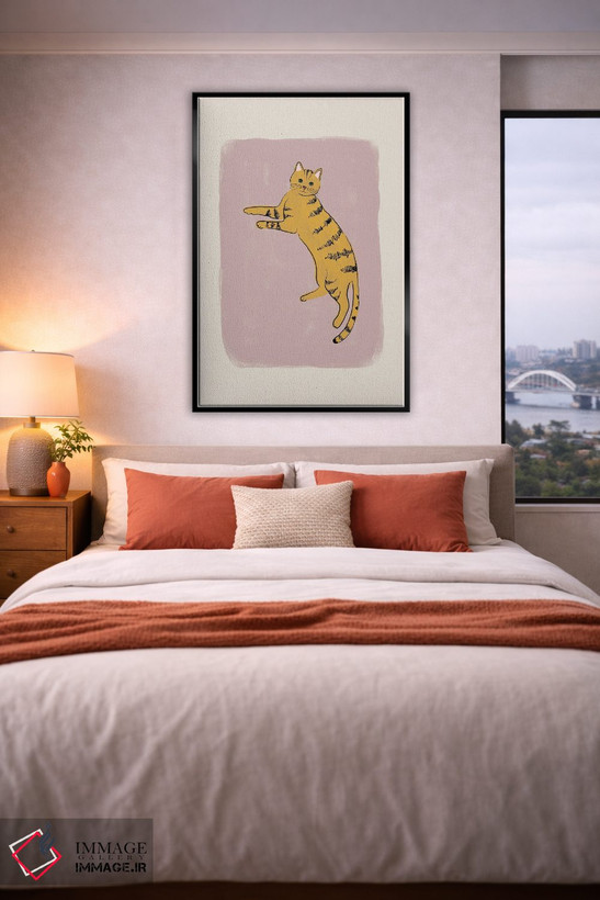 تابلو مدرن گربه زرد اثر اورارا استودیو - D4B