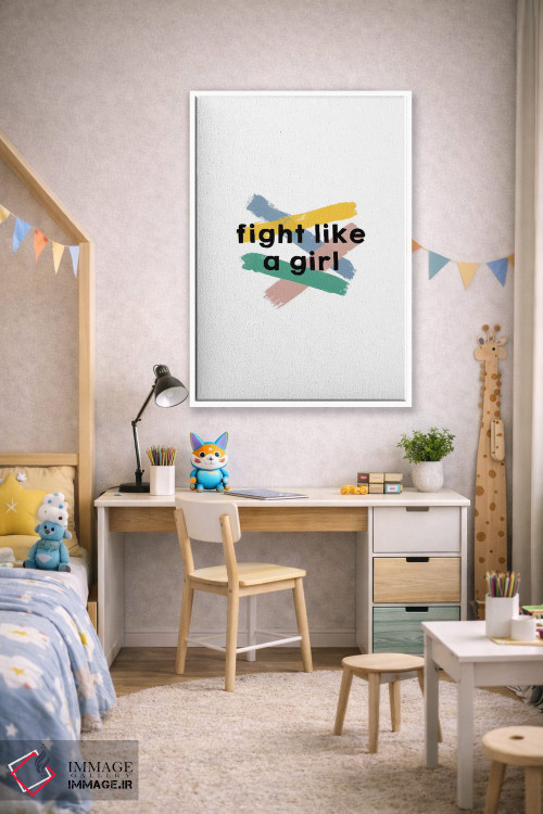 تابلو مینیمال مثل یک دختر بجنگ اثر اورارا استودیو - D1W