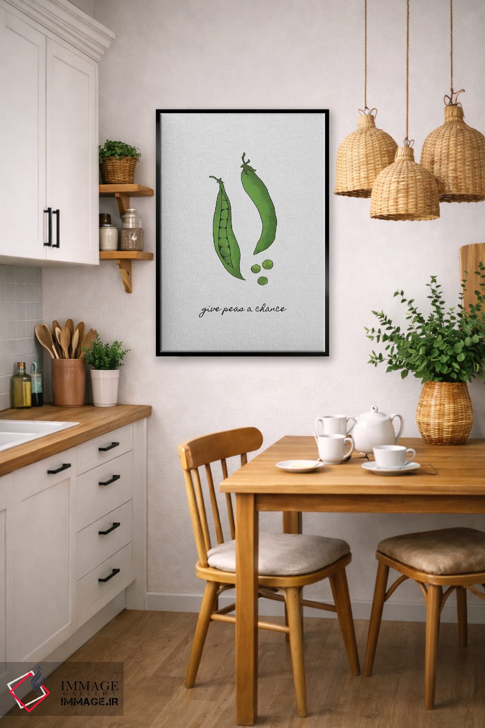 تابلو مینیمال به نخودها شانس بده اثر اورارا استودیو - D6B