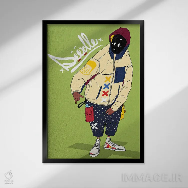 تابلو دکوراتیو "صدها دوم" اثر جردن بست - نمای قابدار مشکی