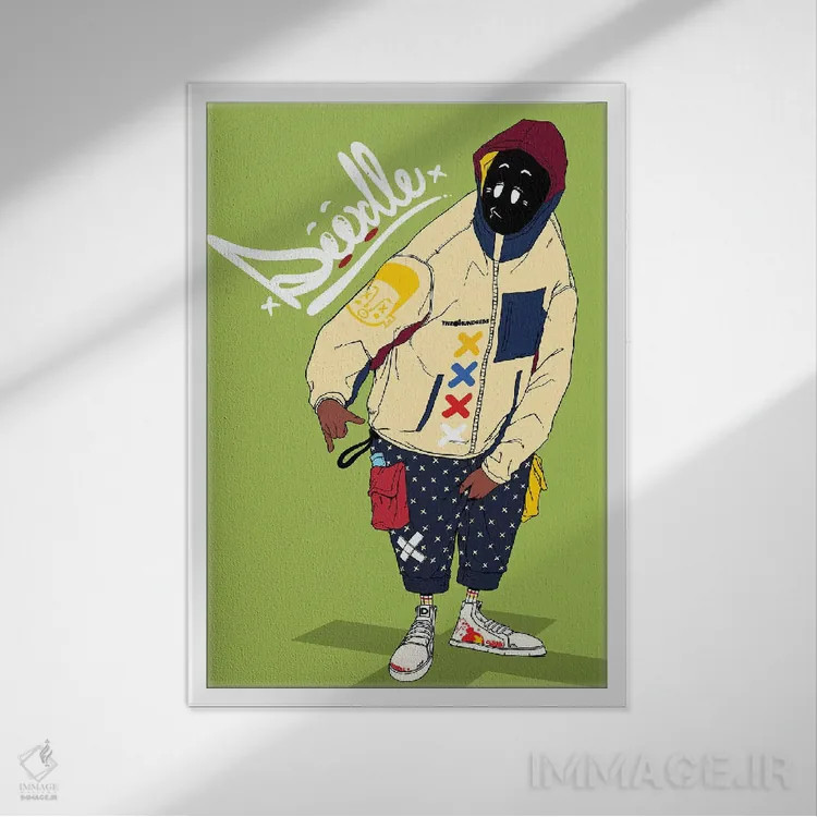 تابلو دکوراتیو "صدها دوم" اثر جردن بست - نمای قابدار سفید