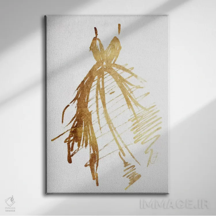 تابلو دکوراتیو "لباس روی باند" اثر آن ری - نمای روبهرو روی دیوار