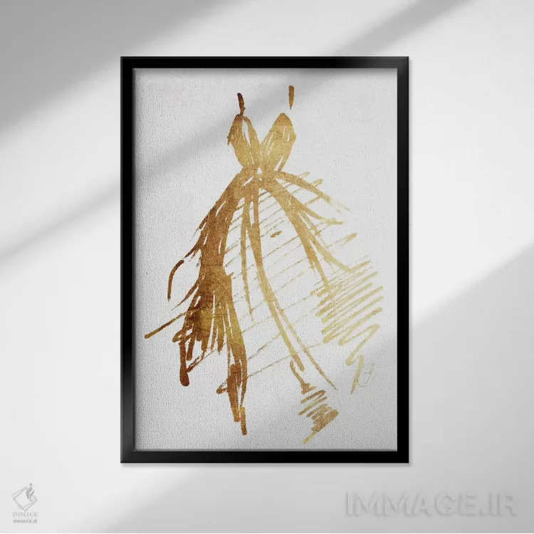 تابلو دکوراتیو "لباس روی باند" اثر آن ری - نمای قابدار مشکی