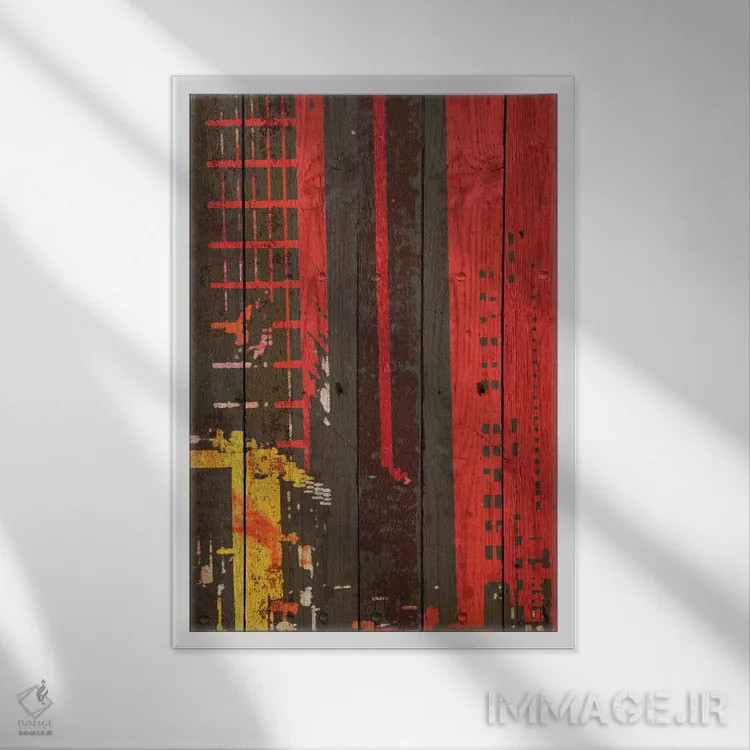 تابلو دکوراتیو ساختمان قرمز II اثر ایرنا اورلوف - نمای قابدار سفید