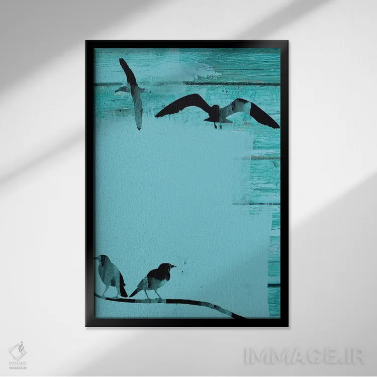 تابلو دکوراتیو "پرندگان در آسمان II" اثر ایرنا اورلوف - نمای قابدار مشکی