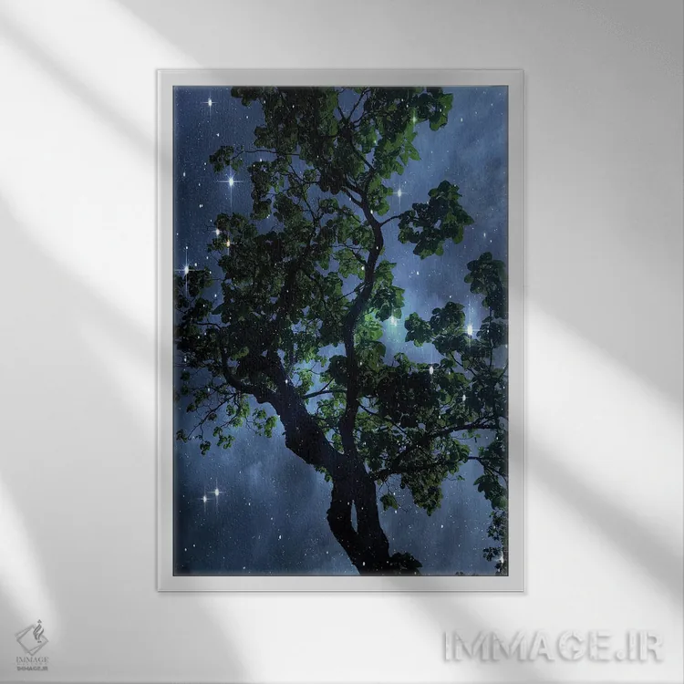 تابلو دکوراتیو "آسمان نیمه شب III" اثر ایرنا اورلوف - نمای قابدار سفید