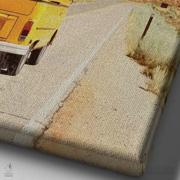 تابلو دکوراتیو گردش در آریزونا اثر اولد رد تراک - نمای نزدیک بافت بوم