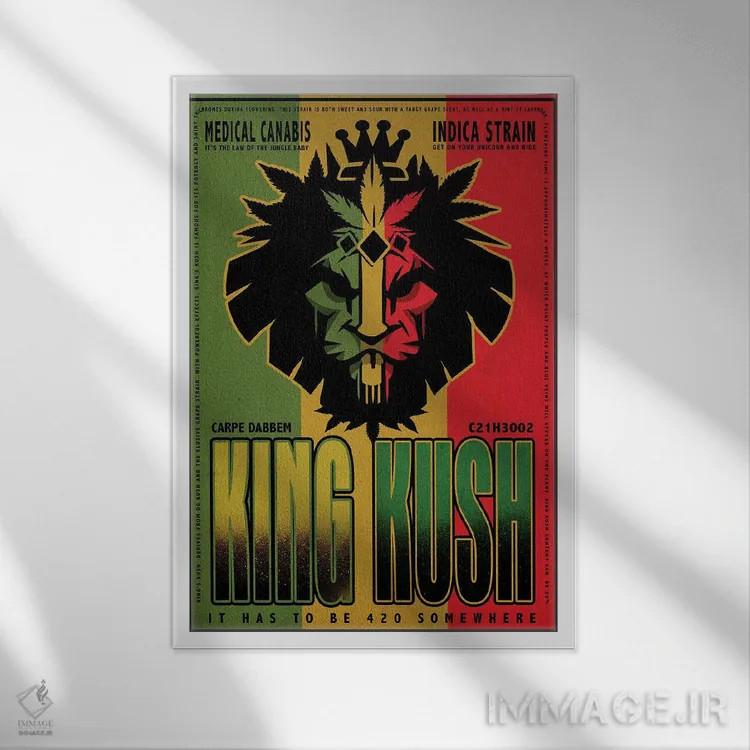 تابلو دکوراتیو پادشاه کوش اثر اولد رد تراک - نمای قابدار سفید