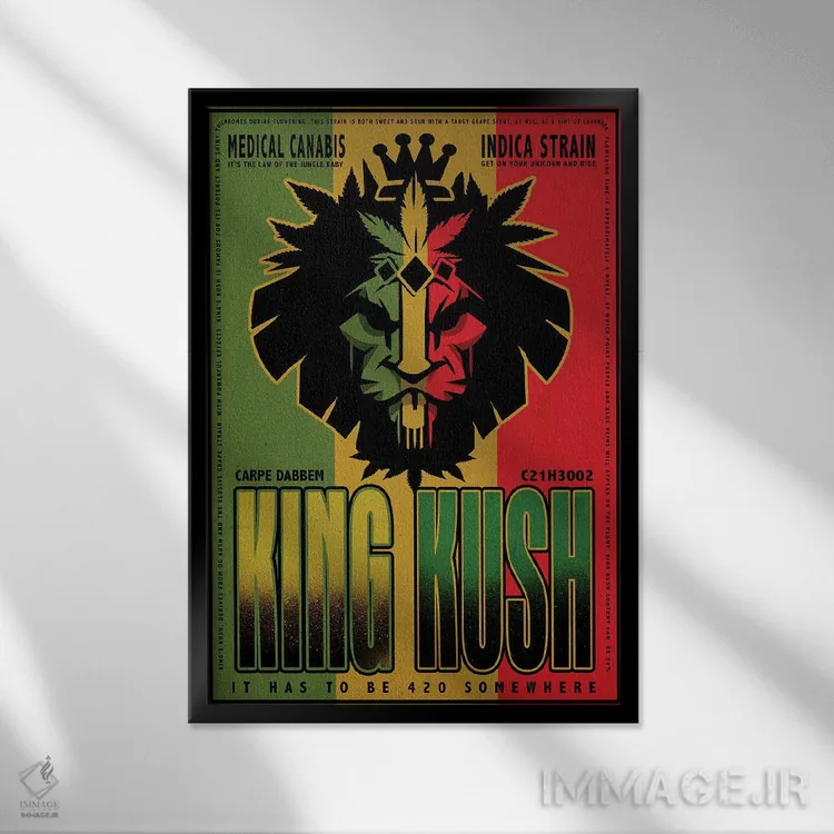 تابلو دکوراتیو پادشاه کوش اثر اولد رد تراک - نمای قابدار مشکی