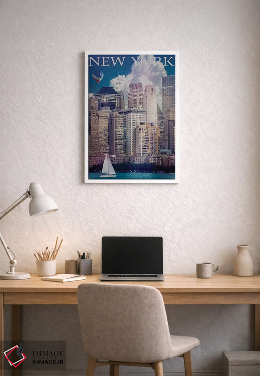 تابلو دکوراتیو رودخانه منهتن نیویورک اثر اولد رد تراک - D1W