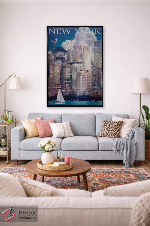 تابلو دکوراتیو رودخانه منهتن نیویورک اثر اولد رد تراک - D2B