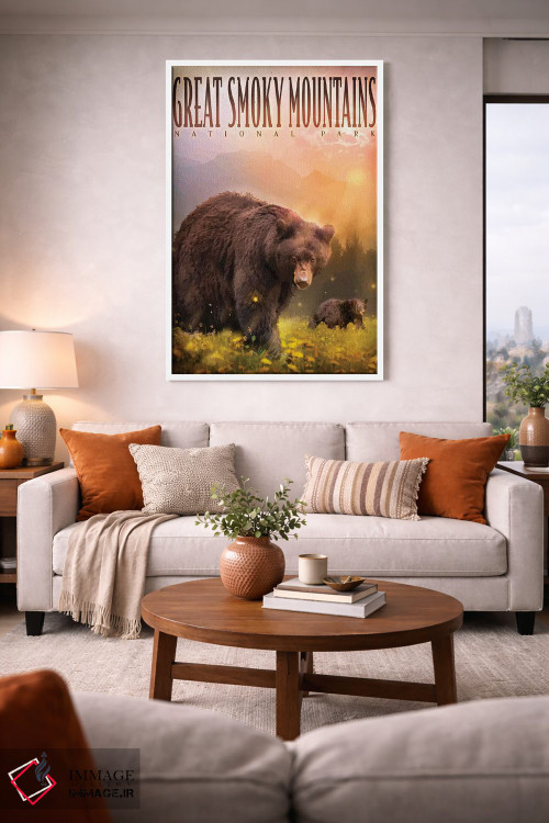 تابلو دکوراتیو خرس های کوه دودزده اثر اولد رد تراک - D1W