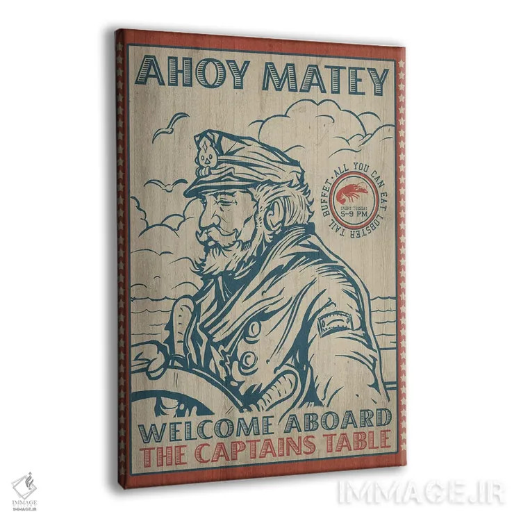 تابلو دکوراتیو میز کاپیتان اثر اولد رد تراک - نمای پرسپکتیو محصول